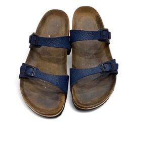 Birki by Birkenstock navy double strap sandals in size EU 38 7.5 8